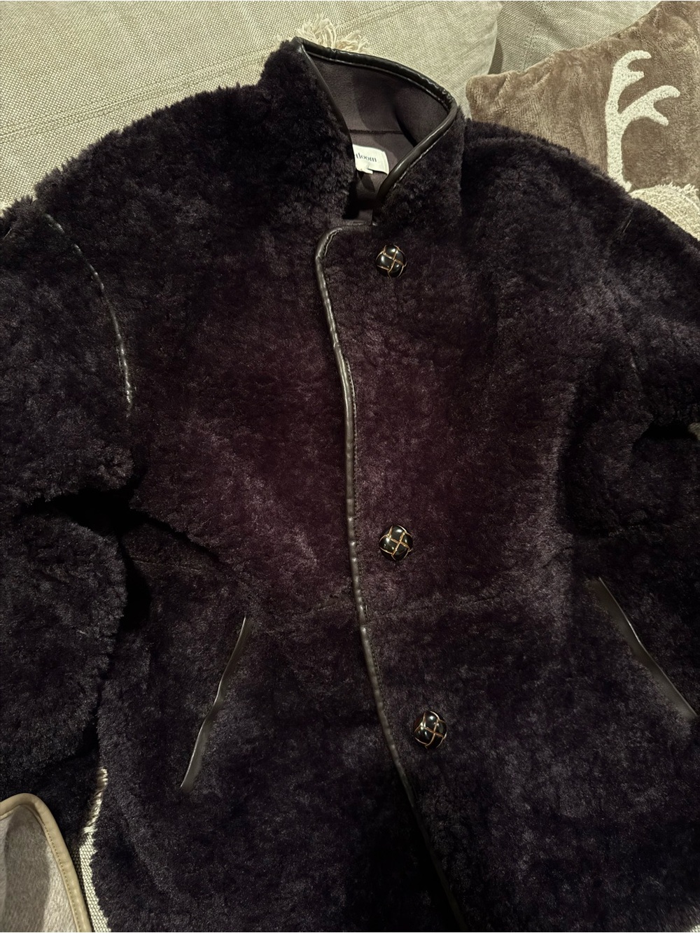 Heartloom Brown Sherpa Coat with Chestnut Texture buttons (NWOT) - Picture 3 of 4